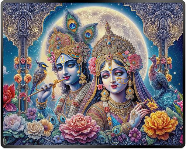 Indianara Radha Krishna Painting for Living | Bedroom | Pooja Room | Hotel Digital Reprint 10 inch x 13 inch Painting
