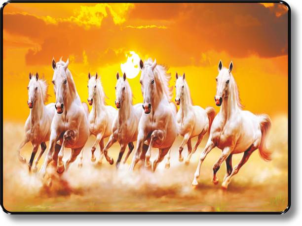 saf AF 7 Horses Framed Digital Reprint 11 inch x 14 inch Painting