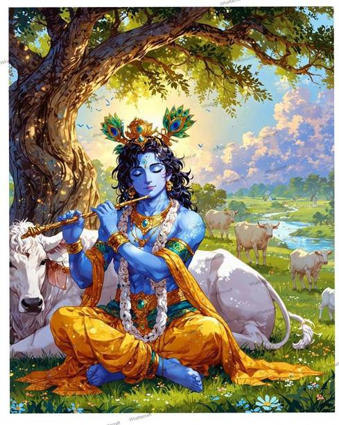 Whattacraft Krishna JI DIY Paint by Numbers Kit Acrylic 20 inch x 16 inch Painting