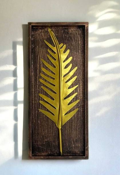 ABHISHAR Creations Leaf Board Wall Art Metal Wall | Premium Design Wall Hanging For Living Room Decorative Showpiece - 0.5 cm