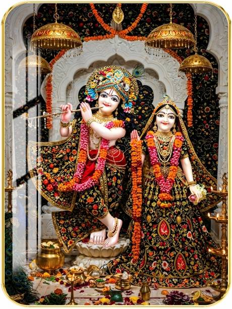 WALLMAX Radha Krishna Crystal Wall Painting Home decorative gift Item Resin Painting 12 inch x 9 inch Painting