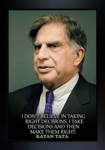 CrowdHall Ratan Tata Quote Photo Frame | Ratan Tata Photo Frame Digital Reprint 13.5 inch x 10 inch Painting