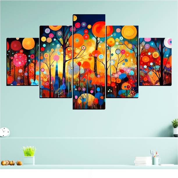XIDLZ 5 Panel Modern Aesthetic Home decor scenery painting canvas for wall art Digital Reprint 18 inch x 30 inch Painting