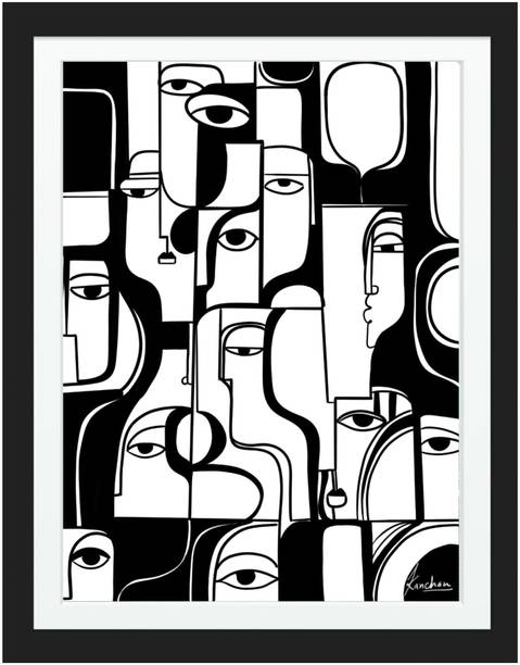 The Hue By Kanchan Abstract Doodle Painting (Black Ink), Pencil 19.5 inch x 15.5 inch Painting