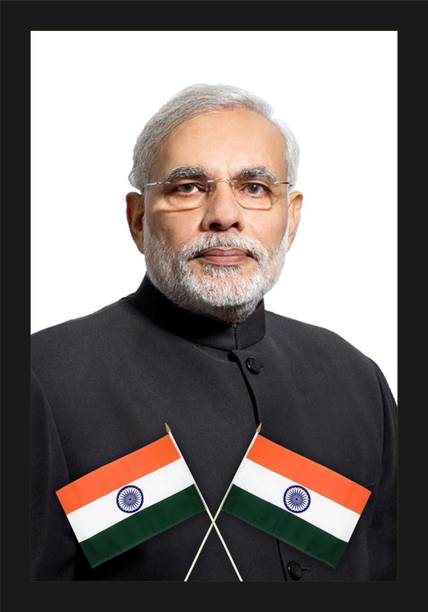 jog craft narendra modi photo, modi ji photo frame Digital Reprint 20 inch x 14 inch Painting