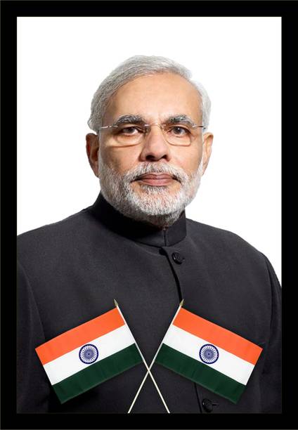 jog craft narendra modi photo, modi ji photo frame Digital Reprint 14 inch x 10 inch Painting