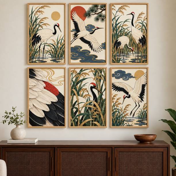 ARTEORA ARTEORA || MODERN DECORATIVE WALL ART SET OF 6 A4 FRAMES Digital Reprint 13 inch x 9 inch Painting