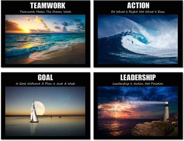 Vedic Vastu Motivation Teamwork Leadership Action Goal Inspirational Canvas 16 inch x 12 inch Painting