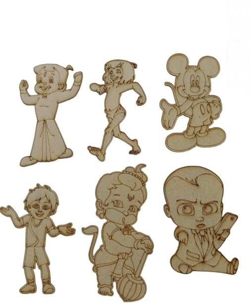 VINAYAK GALLERY MDF Coasters Painting Wooden Sheet for Art and Craft (Pack of 6) Pencil 7 inch x 5 inch Painting