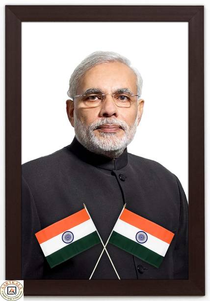 AARTKALA Narendra modi photo frame Narendra Modi Framed Photo Digital Reprint 14 inch x 20 inch Painting
