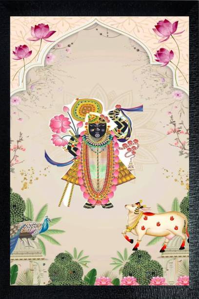 bareth brothers Divine Shrinathji Full Form Pichwai Artwork Digital Reprint 13 inch x 10 inch Painting