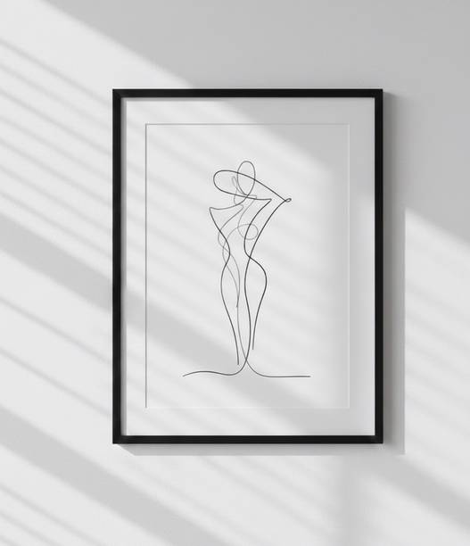 sketra Elegant Human Silhouette Drawing | Premium Framed Wall Décor Pencil 18 inch x 1 inch Painting