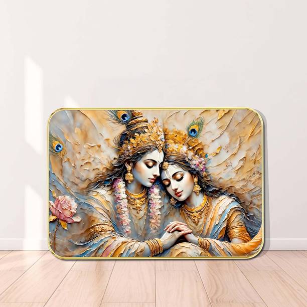 Habib Home Décor Radha Krishna Crystal Art Digital Reprint 12 inch x 18 inch Painting