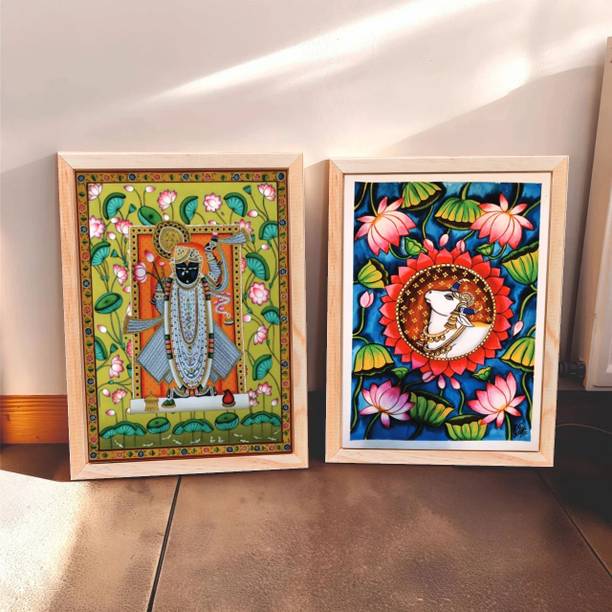RIDIT CREATION indian deity Paintings with Frame for Home Decoration Digital Reprint 11.9 inch x 34 inch Painting