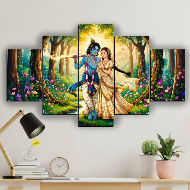 JB क्रिएशंस Contemporary Style Radha Krishna Digital Print (30x18 inches) डिजिटल रीप्रिंट 18 inch x 30 inch पेंटिंग