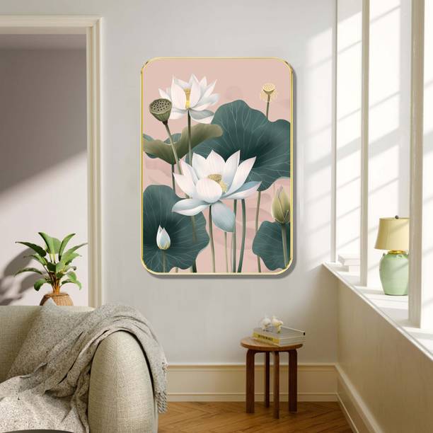 saf Elegant White Lotus Wall Art Digital Reprint 19.5 inch x 13.5 inch Painting