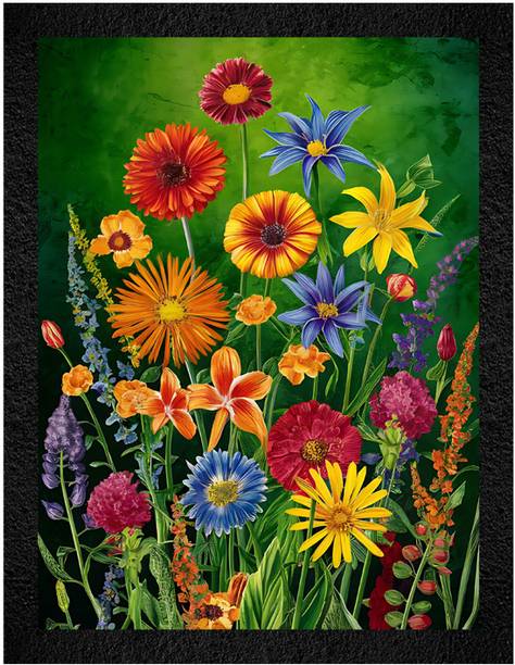WALL PROFILE Wall Profile "Bold & Beautiful Floral Wall Decor" 3D Painting 11 inch x 14 inch Painting