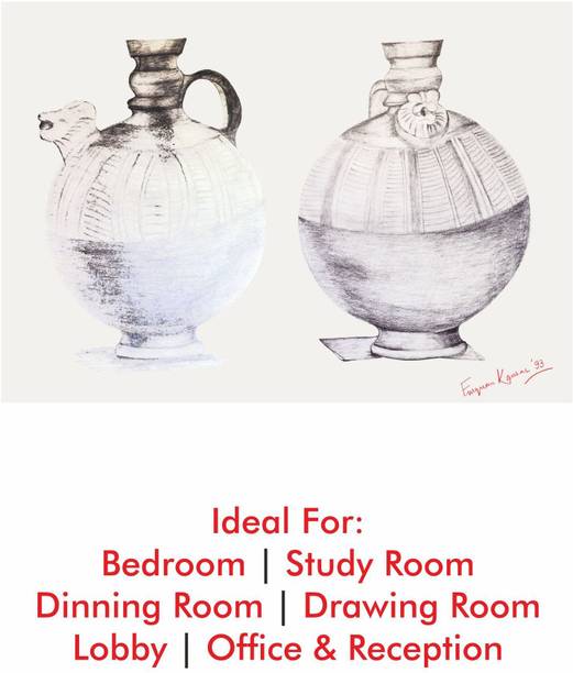 MerajCreatives Pencil 9 inch x 7 inch Painting