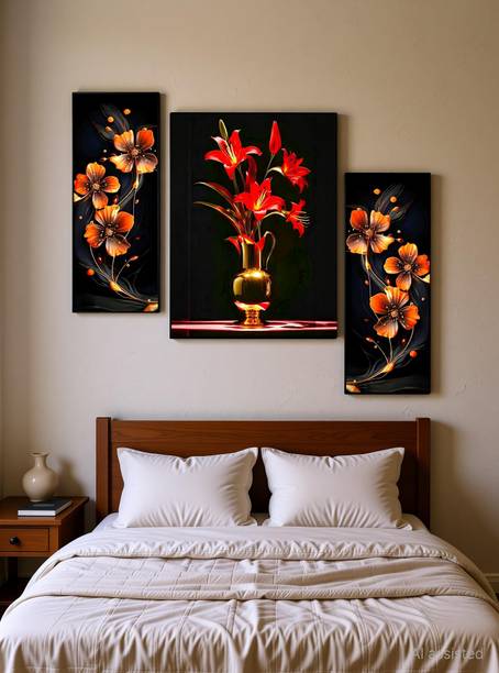 JB Creations Stylish Flower Scenery Wall Painting for Home Decor Digital Reprint 12 inch x 18 inch Painting