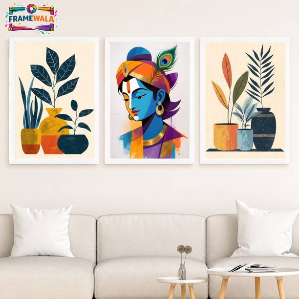 Framewala Indian Traditional Canavas Art Painting for Living Digital Reprint 12 inch x 9 inch Painting