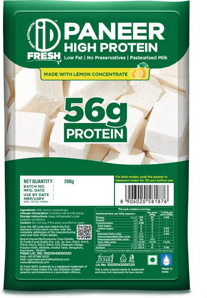iD Fresh High Protein Paneer (56g Protein) Paneer