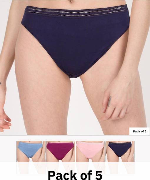 Pack of 5 Women Hipster Blue Panty