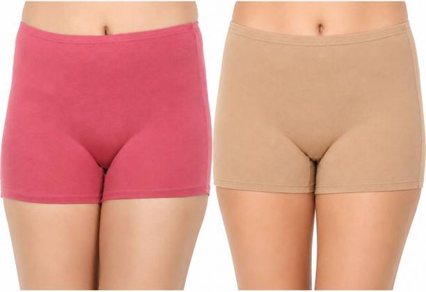 RAVIA Women Boy Short Pink, Beige Panty
