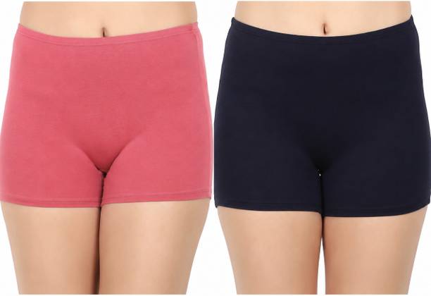 RAVIA Women Boy Short Pink, Dark Blue Panty