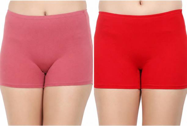 RAVIA Women Boy Short Pink, Red Panty