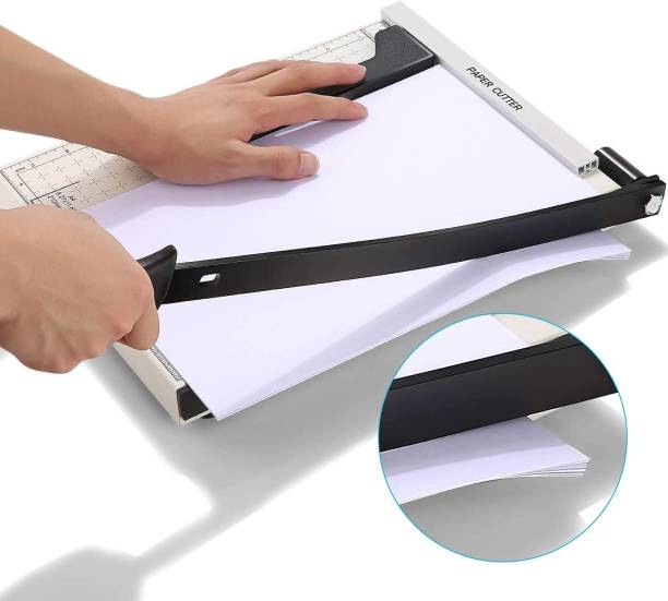 greencom A4 Paper Trimmer Paper Cutter Heavy Duty Metal Base Trimmer Gridded Paper Photo Rubber Grip Cutting Mat