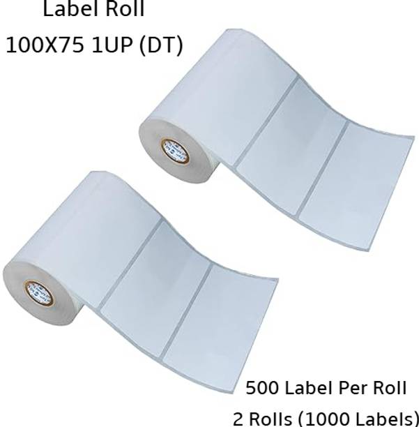 Semana Direct Thermal BarcodeLabel 100x75mm,1Up,500Label per Roll(Pack Of 2Rolls) Self Adhesive Paper Label