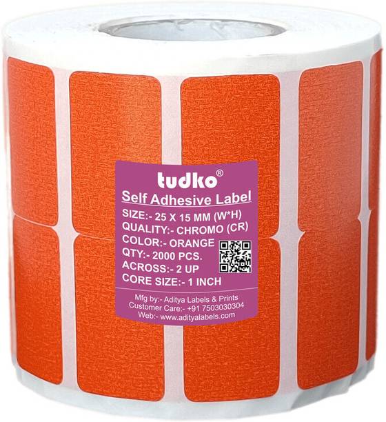 tudko 25 X 15 mm Self adhesive barcode Paper Label