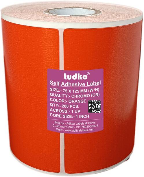 tudko 75 X 125 mm Self adhesive barcode Paper Label