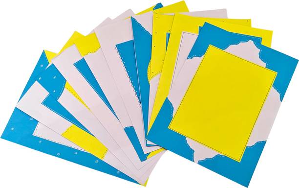 Project Banao PB A4 Craft Paper Pack (Blue & Yellow, 10 Sheets) – 180 GSM, Decorative Sheets NA Paper Label