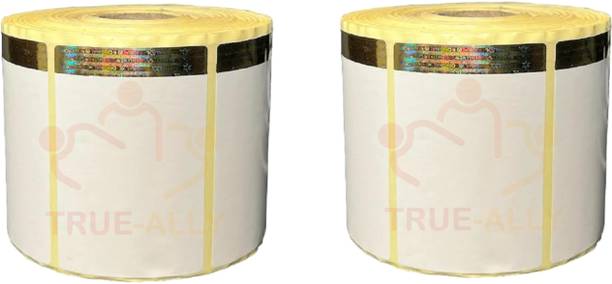 True-Ally Genuine Original Hologram Chromo Barcode Label-4x2"-1Ups-1000 Labels/Roll-2 Roll Self Adhesive Paper Label