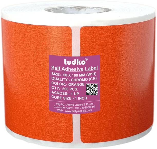 tudko 50 mm X 100 mm Self adhesive Paper Label