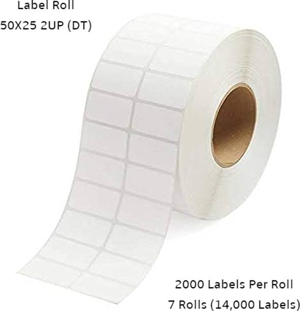 Semana DirectThermal BarcodeLabel 50x25mm(2x1Inch)2UP,2000LabelPerRoll(PackOf 7Rolls) Self Adhesive Paper Label