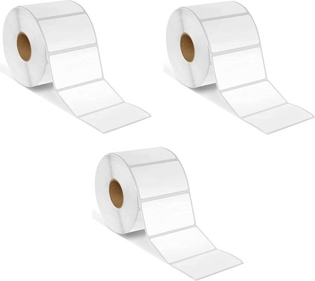True-Ally 50x38 DT Barcode Label Sticker -2x1.5 inch-1000Labels /Roll (3 Roll per Pack) White Self Adhesive Sticker for Printing Barcoding, MRP Paper Label