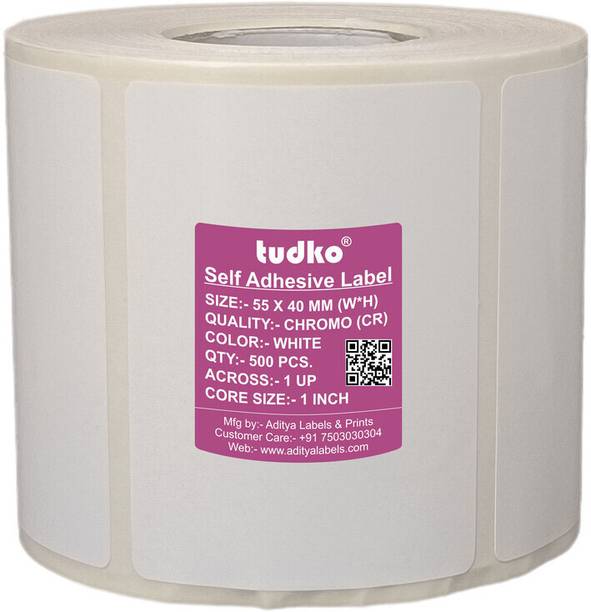 tudko 55 X 40 mm Self adhesive barcode Paper Label