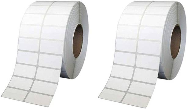 True-Ally 38x25 Direct Thermal Barcode Label Sticker-1.5 x 1 inch- 2Ups - 2000 Labels/Roll White Self Adhesive Sticker for Printing Barcoding (Pack of 2) Paper Label