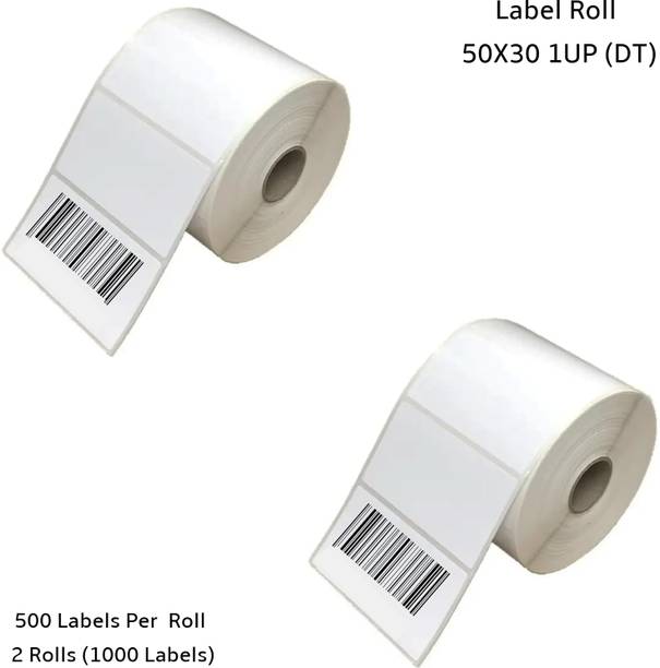 Seeka Direct Thermal BarcodeLabel 50x30mm,1Up,500Label per Roll(Pack Of 2Rolls) Self Adhesive Paper Label