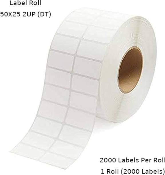 Semana DirectThermal BarcodeLabel 50x25mm(2x1Inch)2UP,2000LabelPerRoll(Pack Of 1Roll) Self Adhesive Paper Label