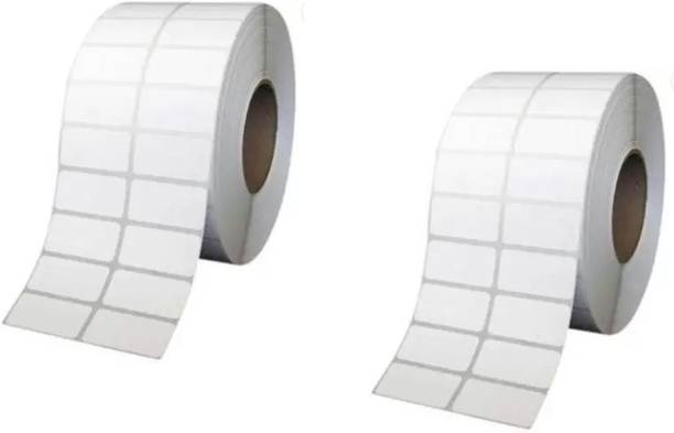 Solitaire 50x25 Chromo/Paper Label,2 UP, Pack Of 2, 1 roll of 4000 label,Total 8000 Label Self Paper Label