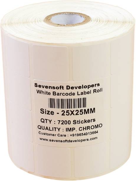 Sevensoft Developers 25X25MM Barcode Label (1X1 INCH) Self-adhesive Paper Label