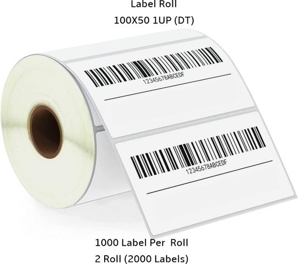 Semana DirectThermal BarcodeLabel 100x50mm(4x2Inch)1UP,1000LabelPerRoll(PackOf2Rolls) Self Adhesive Paper Label