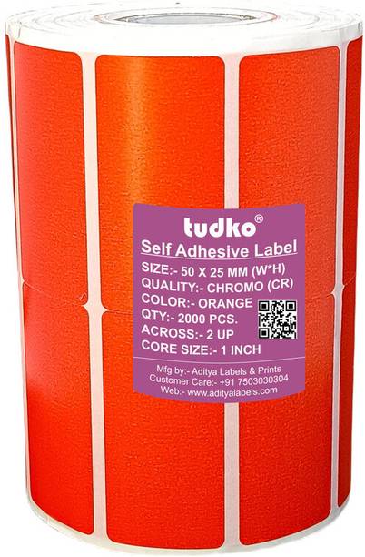 tudko 50 X 25 mm Self adhesive barcode Paper Label