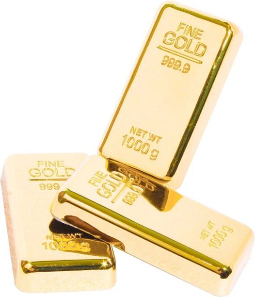 ZAHEPA Gold bar Paperweight for Home & Office Table Decoration, Stylish Gifting Items, Metal Paper Weights with Gold Finish