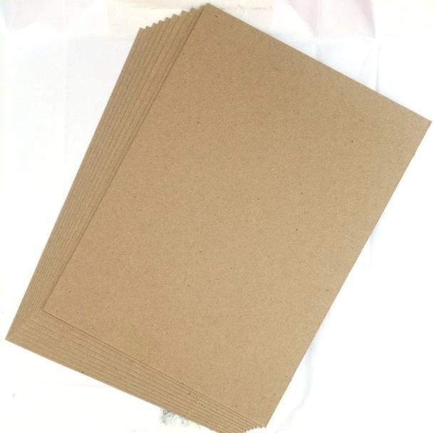 KRASHTIC Brown Thick Cardboard Perfect for School Projects, Model Making, and Craft Work Plain A4 490 gsm Craft paper