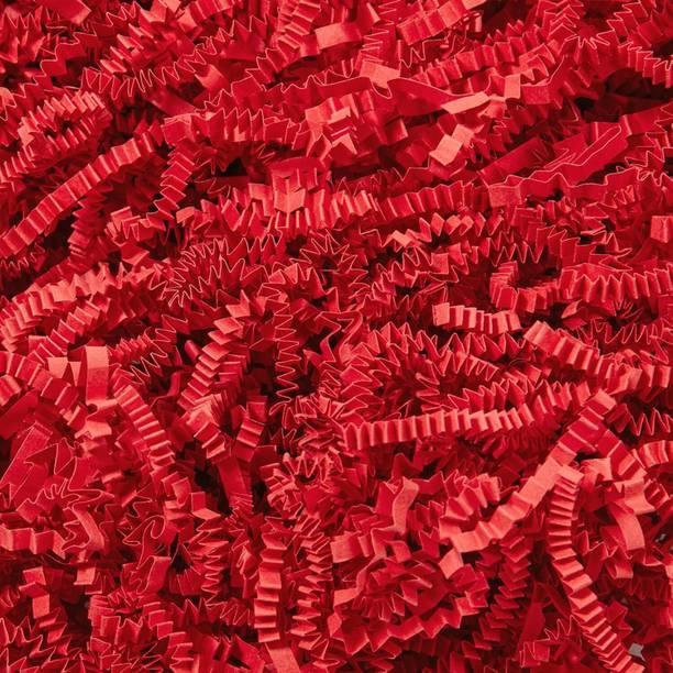 JPPL JPPL 100 gram Red Crinkle Paper Shredded Fill for Gift Wrapping Basket Packaging Hamper Filling Decorative Packing Paper Reusable Eco Friendly 100 Gram 80 gsm Coloured Paper