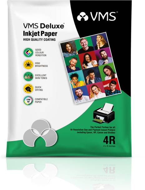 VMS Deluxe Photo Paper 4R 180 gsm 100 Sheets (pack of 1) Unruled 4"x6" (4R) 180 gsm Inkjet Paper